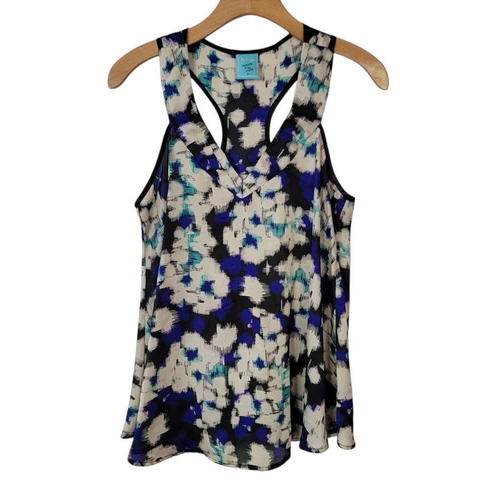 H.I.P. Happening in the Present Sleeveless Top Sz S Floral‎ Silk Feel